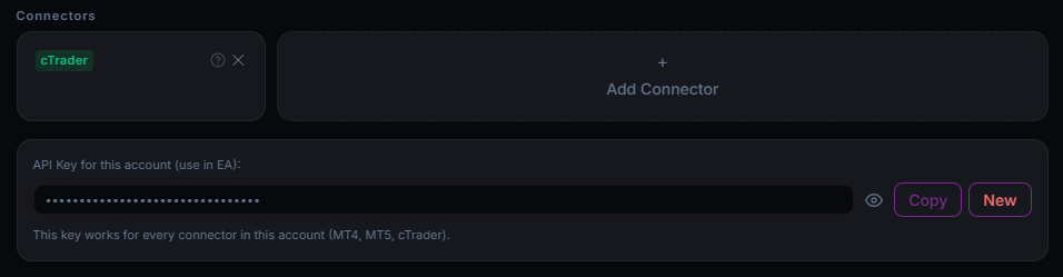 DuskAnalyst connectors - API key copy